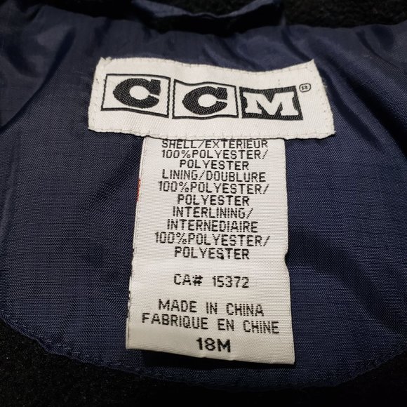 CCM Puffer Jacket Hockey Winter Snow Insulated Blue Colour Zip Up 18 Month Size - Picture 13 of 13
